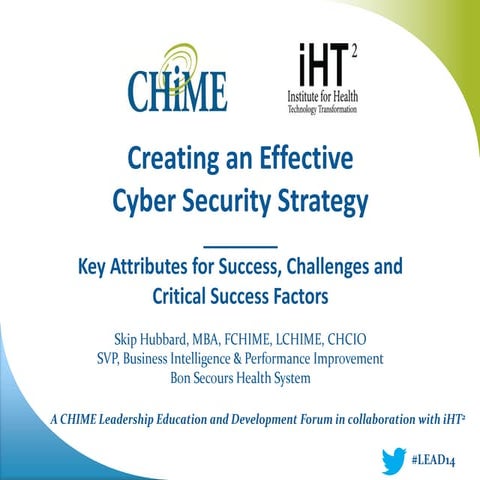 CHIME LEAD DC 2014 “Key Attributes for Success, Challenges and Critical Succe...