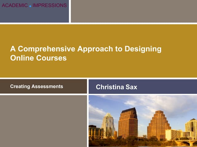 Creating Assessments