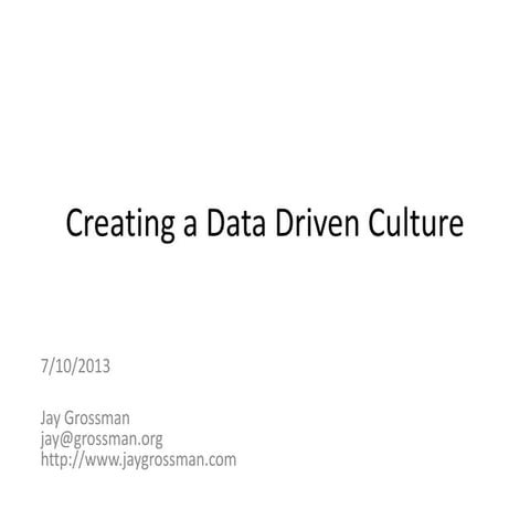 Creating data-driven-org