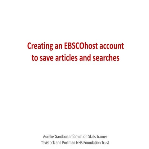 Creating an EBSCOhost account