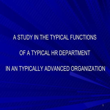 Creating New Hr Department