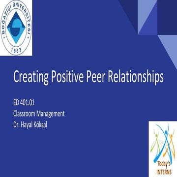 Creating Positive Peer Relationships