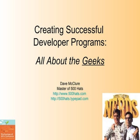 Creating Successful Developer Programs