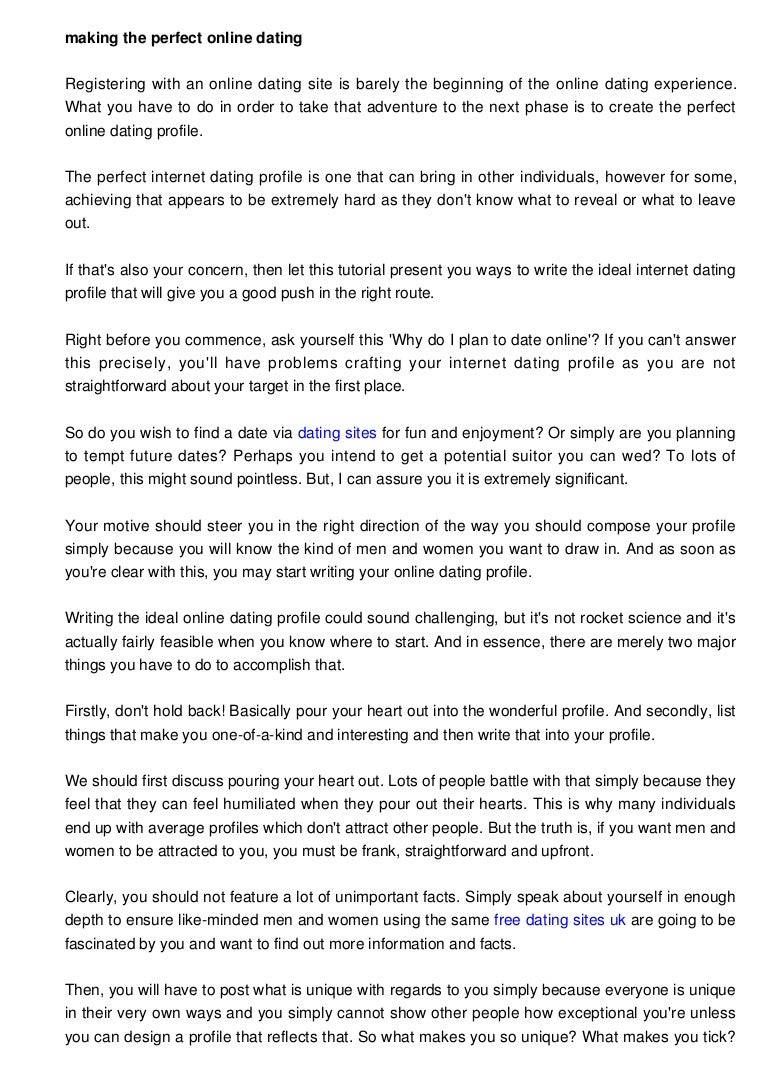 online dating tutorial