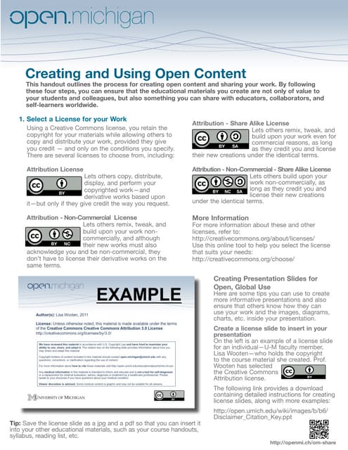 Creating and Using Open Content