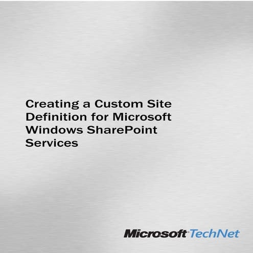 Creating%20a%20 Custom%20 Site%20 Definition%20for%20 Microsoft%20 Windows%20...
