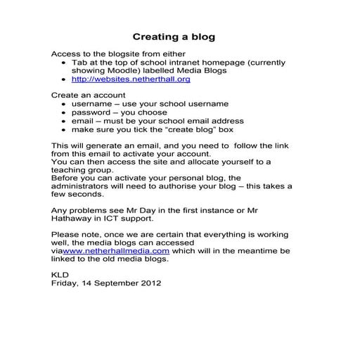 Creating a blog