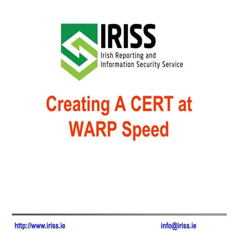 Creating a CERT at WARP Speed