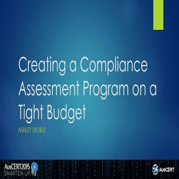 Creating a compliance assessment program on a tight budget