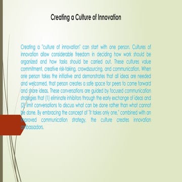 Creating a Culture of Innovation.pptx of HRM | PPTX