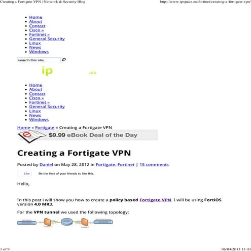 Creating a fortigate vpn   network & security blog