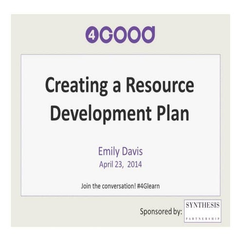 Creating a Resource Development Plan