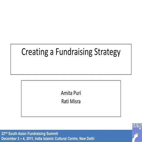 Creating a fundraising strategy