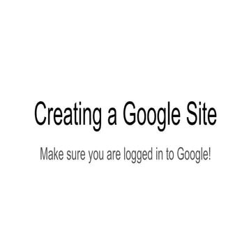 Creating a google site