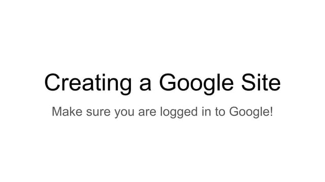 Creating a google site