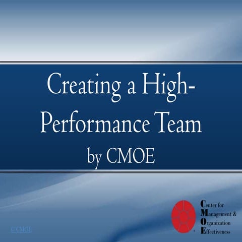 Creating A High-Performance Team