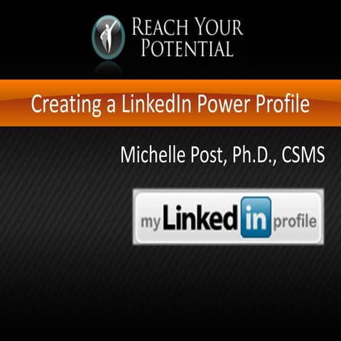 Creating a linked in power profile
