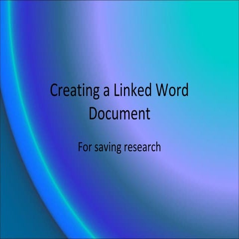 Creating a linked word document
