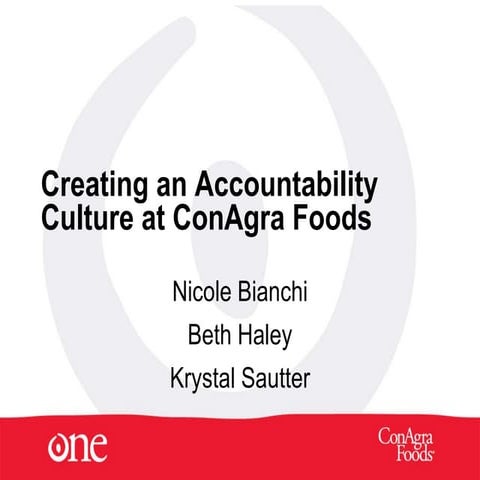 Creating an accountability culture at con agra foods