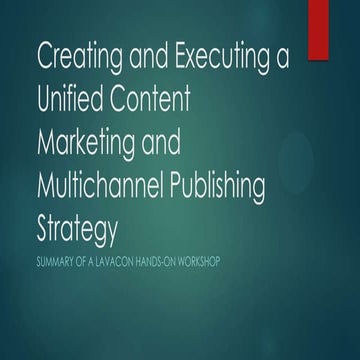 Unified Content Marketing Strategy, LavaCon Summary