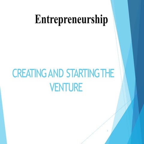 Creating and starting the venture