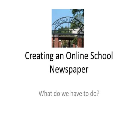 Creating a Student Online School Newspaper