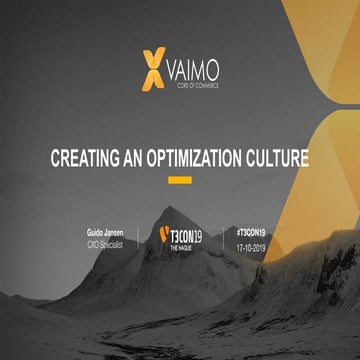 Creating an optimization culture