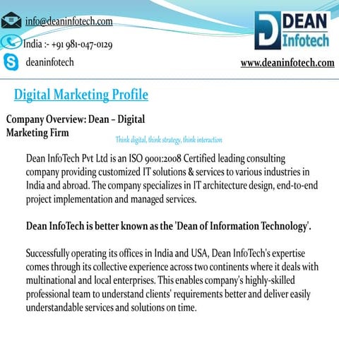 Creating a perfect digital marketing proposal for clients - Dean infotech