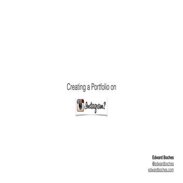 Creating a portfolio on instagram