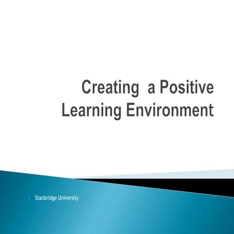 Creating a Positive Learning Environment