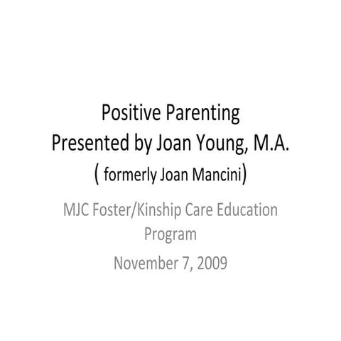 Creating A Positive Parenting Environment