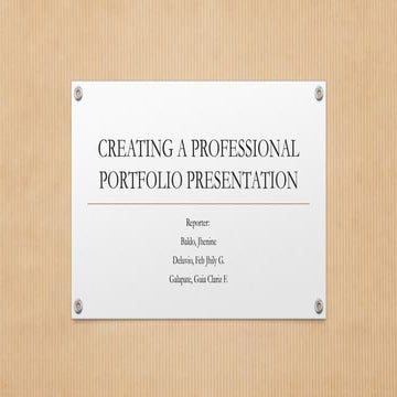 CREATING A PROFESSIONAL PORTFOLIO PRESENTATION TLE10.pptx