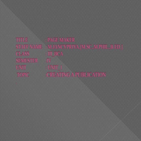 To Creating a publication 