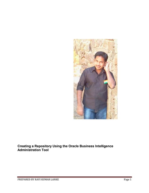 Creating a repository using the oracle business intelligence administration tool