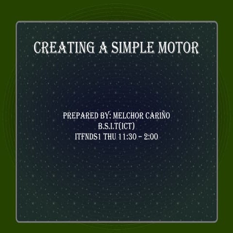 Creating a simple motor. open office only