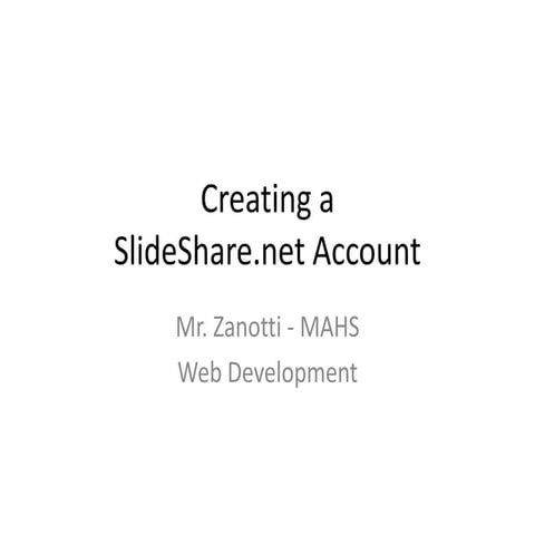 Creating a slide share.net account