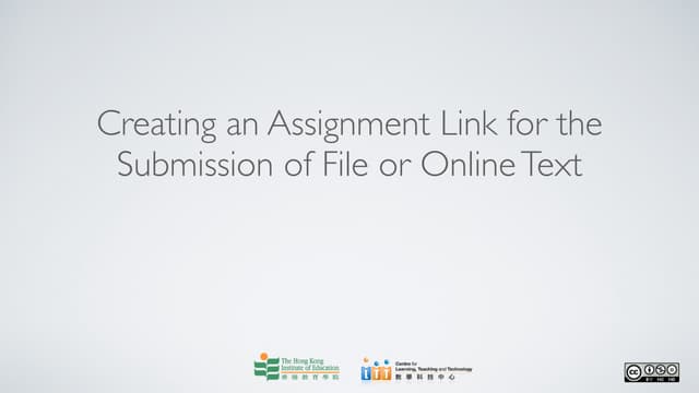 Creating assignment link for a file or online text submission