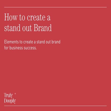 Creating a stand out brand