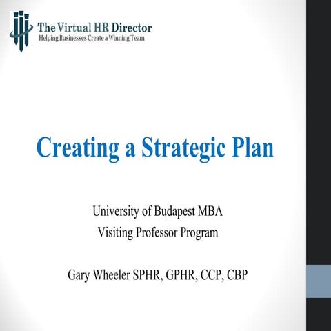 Creating a strategic plan 5 9-15