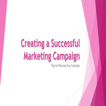 Creating a Successful Marketing Campaign 