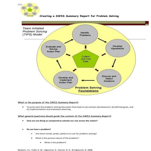 Creating a SWIS Summary Report 1 2010