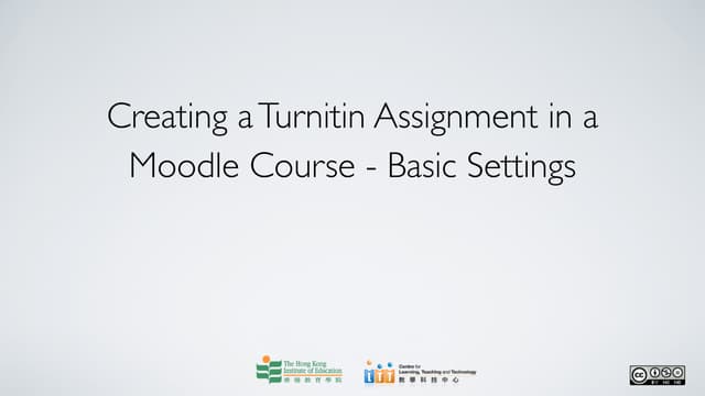 Creating a turnitin assignment   basic settings