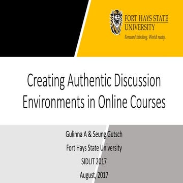 Creating authentic discussion environments in online courses