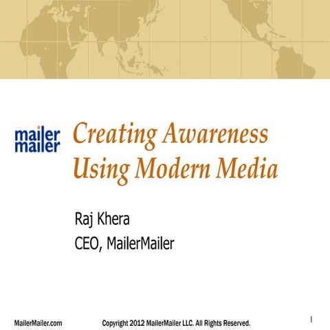 Creating awareness using modern media