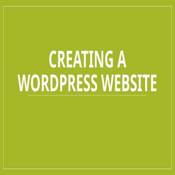 CREATING A Basic WORDPRESS WEBSITE In 1 hour
