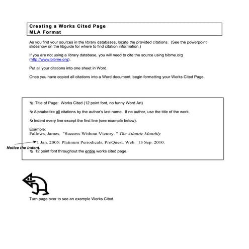 Creating a works cited page