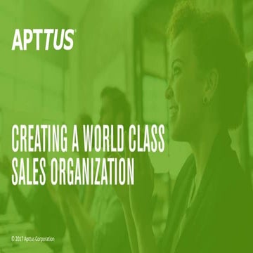 Creating a World-Class Sales Organization