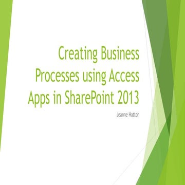 Creating business processes using Access Apps in SharePoint