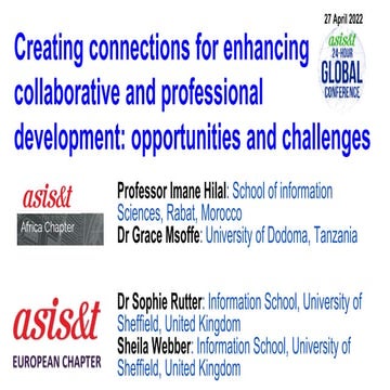 Creating connections for enhancing collaborative and professional development: opportunities and challenges