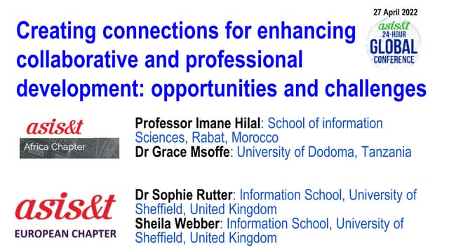 Creating connections for enhancing collaborative and professional development...